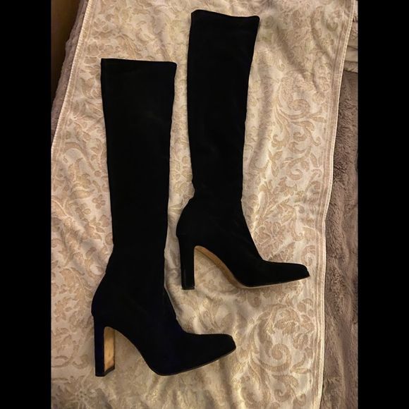 BCBGMaxAzria Shoes - Black velvet heels sz 10 BCBG MAX AZRIA